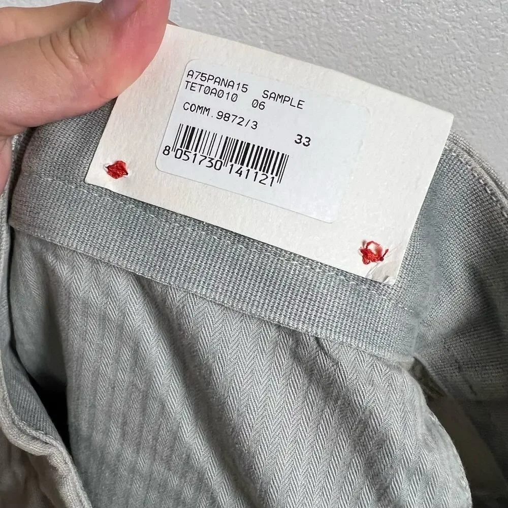 Eleventy Platinum Men's Gray 100% Linen Cargo Military Trouser Pants Size 33 NWT